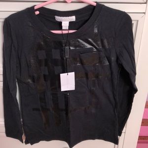 Burberry kids black on black check graphic T.